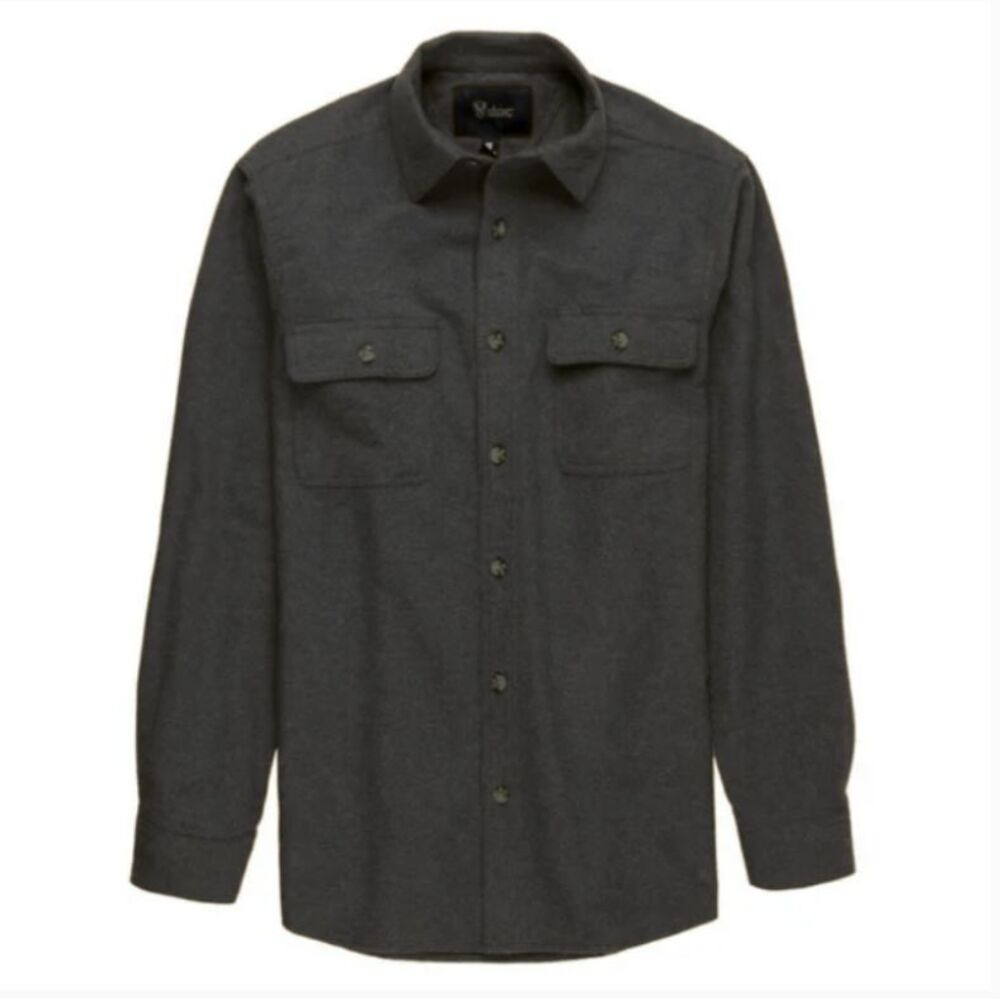 Stoic Hemlock Chamois Shirt Mens Size S Charcoal Heavy Flannel Shacket Outdoors